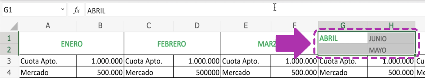 Cómo combinar celdas en Excel 365