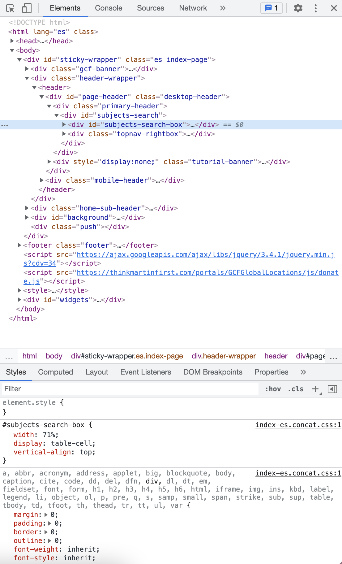 Cómo inspeccionar los elementos HTML de una página