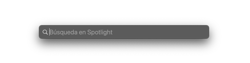 Herramienta de búsqueda, "Spotlight", de Mac.