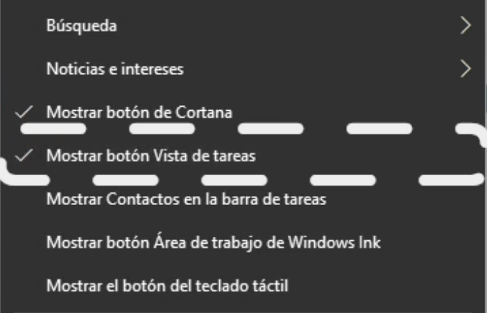 Vista de tareas en la barra de tareas de Windows