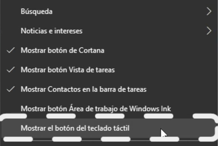 Activar teclado táctil en Windows 10