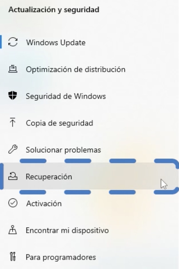 Cómo hacer la restauración de Windows 10