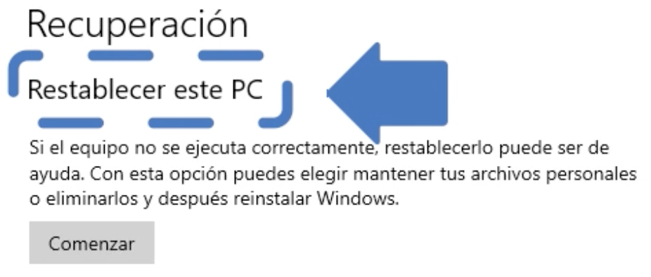 Restauración de Windows 10