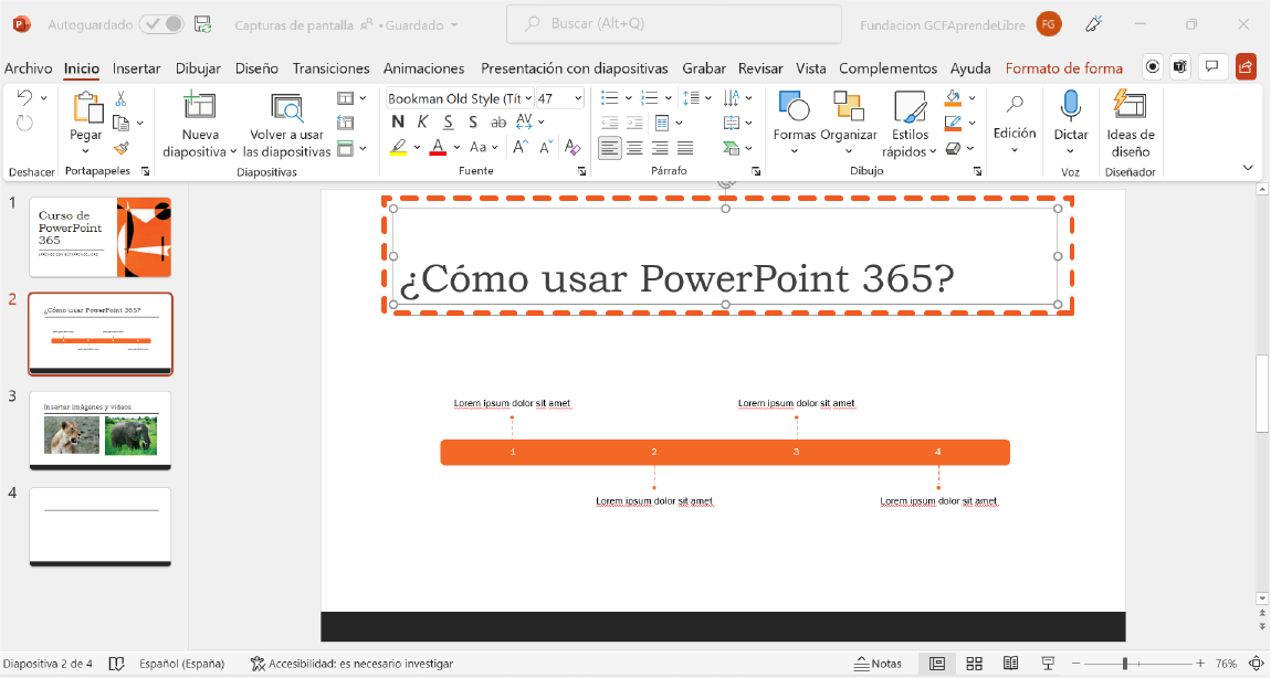 Hacer un comentario en PowerPoint 365