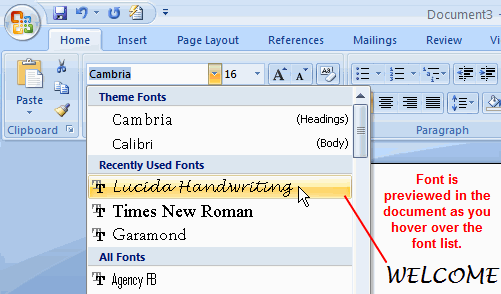 Word 2007: New Features in Word 2007