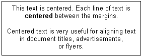 Centered text