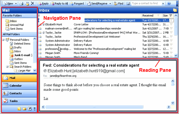 reset nav pane outlook