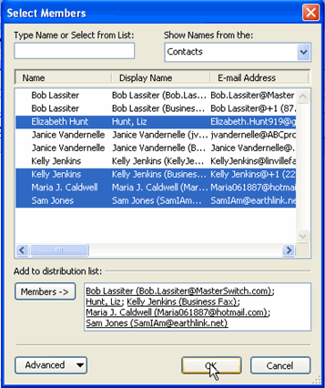 how to create email group in outlook 2003