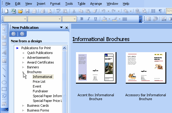 microsoft office templates publisher 2003