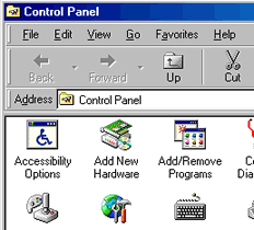 Part of Control Panel in My Computer