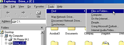 Find File Drop-Down Menu in Windows Explorer