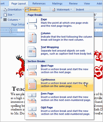 Word 07 Modifying Page Layout