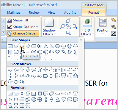 microsoft word insert image in textbox