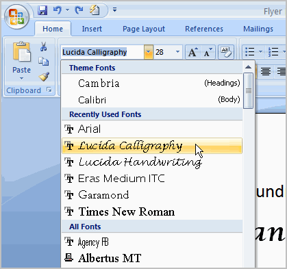 fonts for word documents