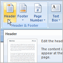 headers and footers in microsoft word