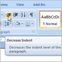 how to do a hanging indent microsoft word