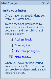 mail merge from excel to word 2007