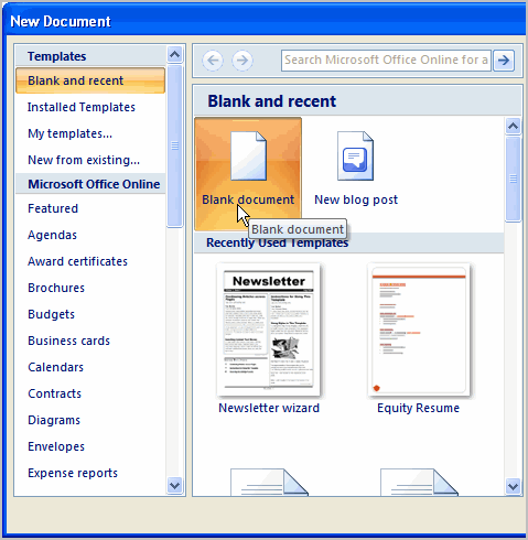 how to open new document in word from existing document