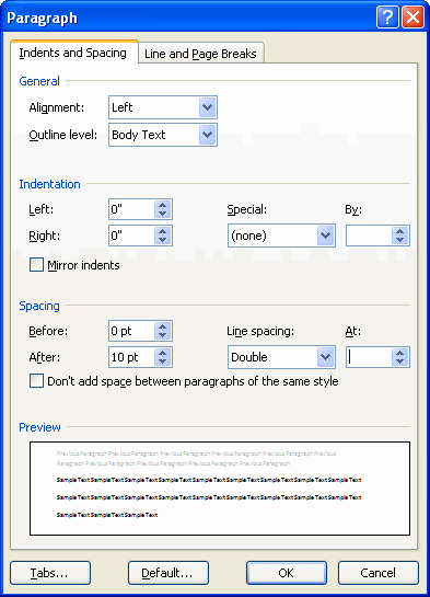 Word 07 Line And Paragraph Spacing