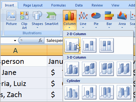 Select Data for Chart