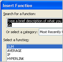 function microsoft excel 2007