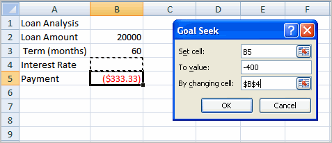 Goal Seek Example