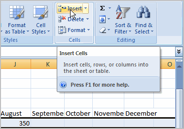 Excel 2007 Modifying Columns Rows and Cells