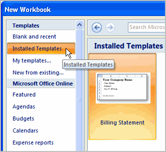 microsoft office excel 2007 templates