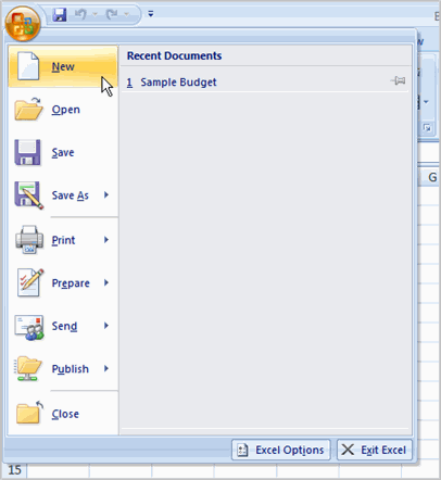 Excel 2007: Starting a Workbook