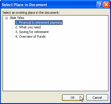 Select Place in Document