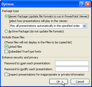 Close Options Dialog Box