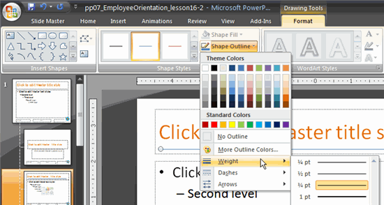 how to use slide master in powerpoint 2007