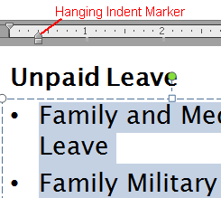 Hanging Indent Marker