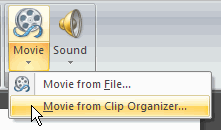 Insert Movie from Clip Organizer