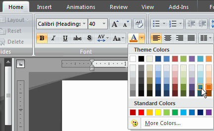 Specific Layout Font Color
