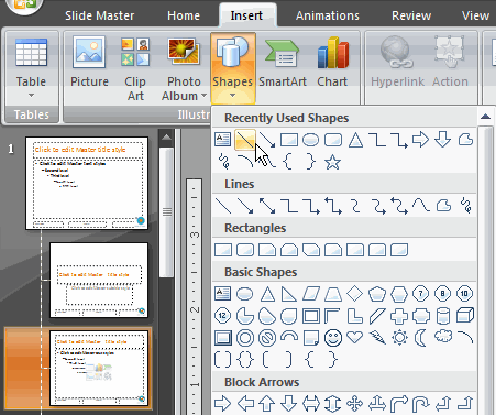 powerpoint 2007 display master default appearance