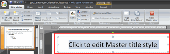 how to use slide master in powerpoint 2007