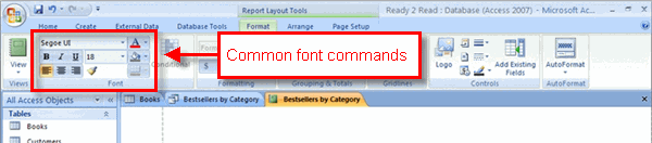 Report Text Commands