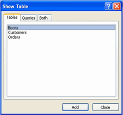 Show Table Dialog Box