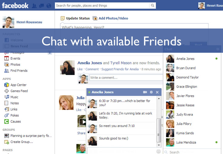 Chat with available Friends