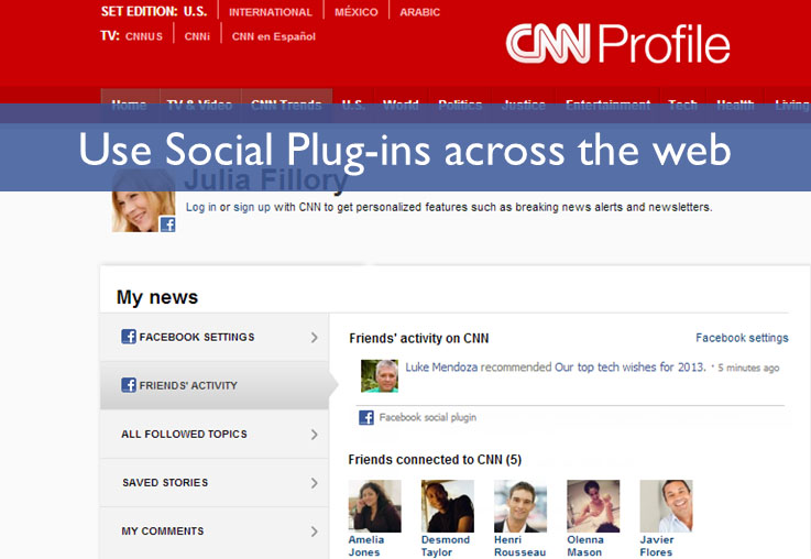 Use social plug-ins across the Web