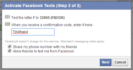 facebook number codes