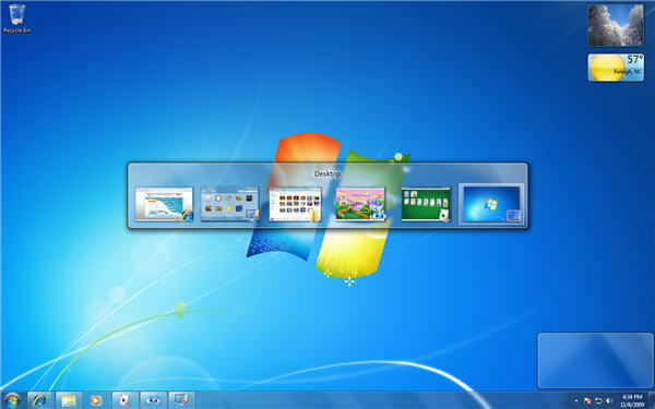 Desktop showing flip
