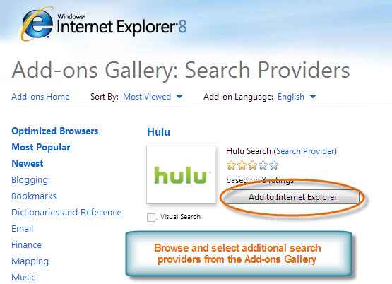 Add-ons Search Providers