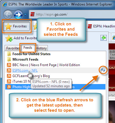 feeds and web slices internet explorer