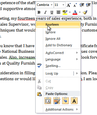 o que denota um erro de ortografia contextual na declaração 2010