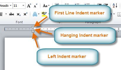 how to change the first line indent in word 2010