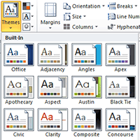 does the mac have all the themes for ms word