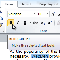 word selected text color