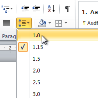 remove paragraph spacing in word 2010